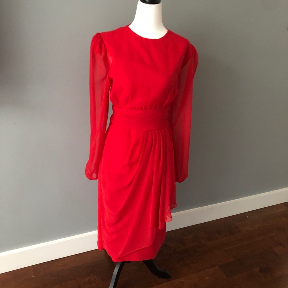 Vintage Frank Usher Red Classy Dress